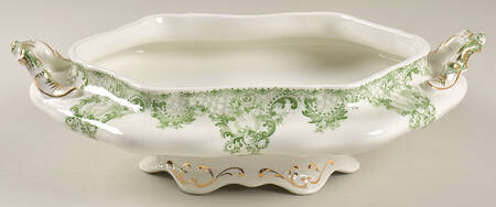 Cloverly Green (Gold Accent, Gold Trim) Oval Vegetable No Lid