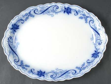 Andorra Flow Blue (No Gold) 18" Oval Serving Platter