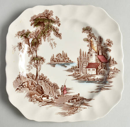 The Old Mill Brown Square Salad Plate