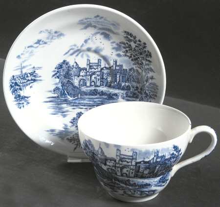 Ancient Towers Blue Breakfast Cup & Saucer Set