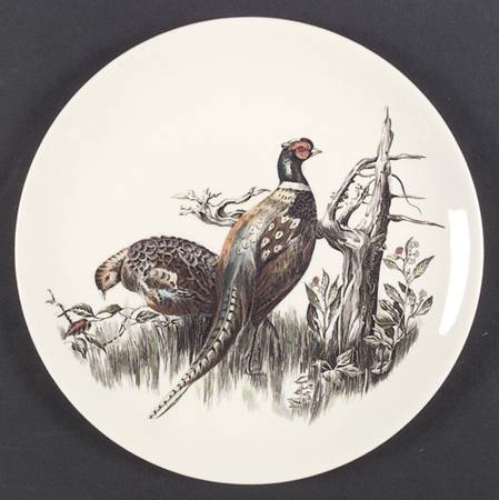 Game Birds Cream Large Round Dinner Plate