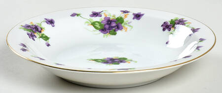 Sweet Violet Rim Soup Bowl