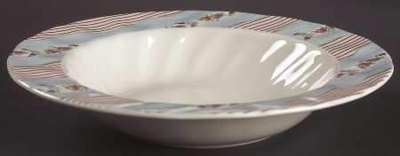 Farmhouse Chic (Silky Stripe) Rim Soup Bowl