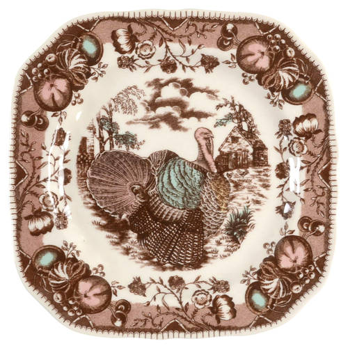 His Majesty (England 1883 Backstamp) Square Accent Salad Plate
