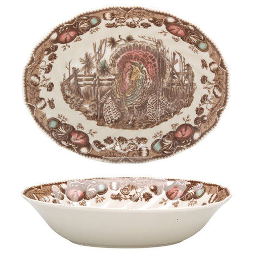 His Majesty (England 1883 Backstamp) 9" Oval Vegetable Bowl