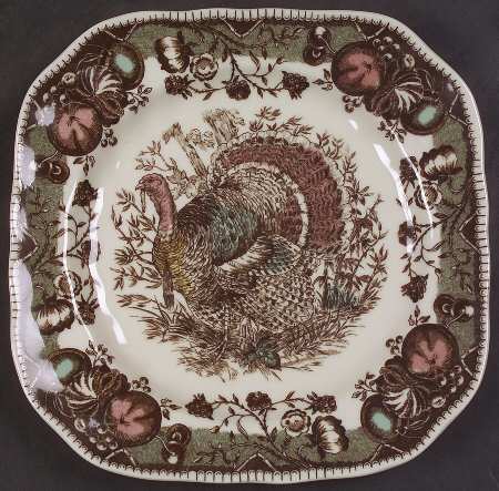 His Majesty (England 1883 Backstamp) Square Accent Salad Plate