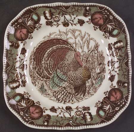 His Majesty (England 1883 Backstamp) Square Accent Salad Plate
