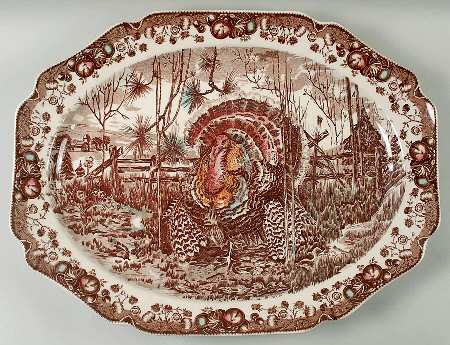 His Majesty (England 1883 Backstamp) 20" Oval Serving Platter
