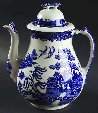 Blue Willow Coffee Pot & Lid