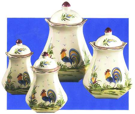 Roosters Large Canister & Lid