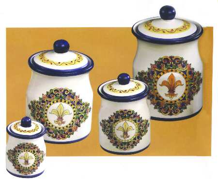 Fleur De Lis Large Canister & Lid