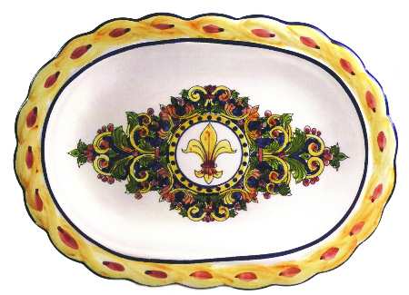 Fleur De Lis 15" Oval Serving Platter