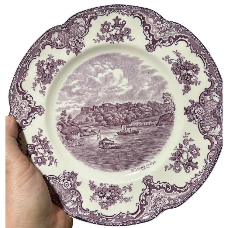 Old Britain Castles Lavender (Ribbed Edge) Luncheon Plate
