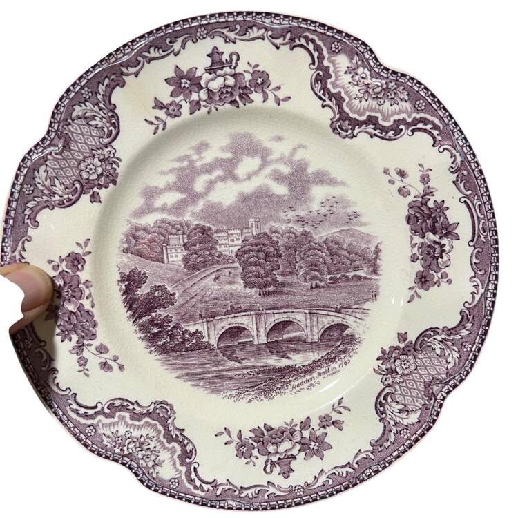 Old Britain Castles Lavender (Ribbed Edge) Bread & Butter Plate
