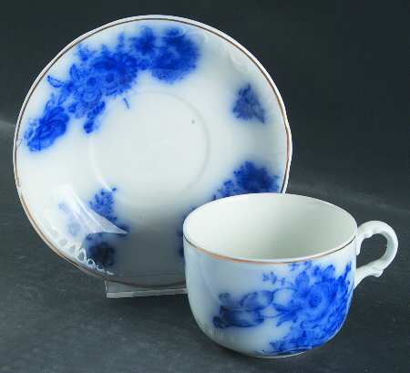 Dresden (Gold Trim) Flat Cup & Saucer Set