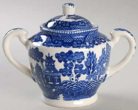 Blue Willow (Fine Quality) Sugar Bowl & Lid