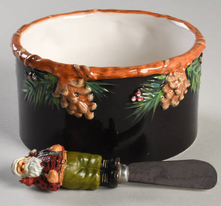 Woodland Santa Dip Bowl & Spreader Set