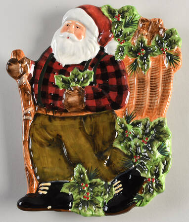 Woodland Santa Chip Bowl/Plate for Chip & Dip Set