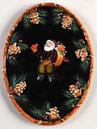 Woodland Santa 2 Piece Cheese Dish and Knife Set