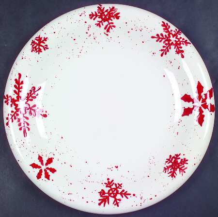 Snowflake (Red Snowflakes) Dinner Plate