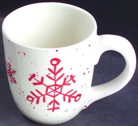 Snowflake (Red Snowflakes) Mug