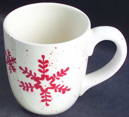 Snowflake (Red Snowflakes) Mug