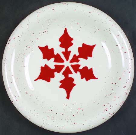 Snowflake (Red Snowflakes) Salad/Dessert Plate