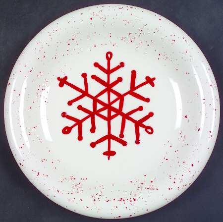 Snowflake (Red Snowflakes) Salad/Dessert Plate