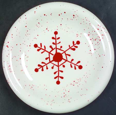 Snowflake (Red Snowflakes) Salad/Dessert Plate