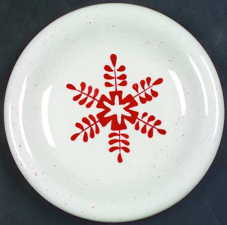 Snowflake (Red Snowflakes) Salad/Dessert Plate