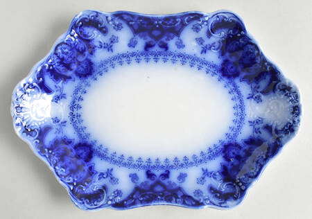 Florida (Flow Blue) 10" Oval Serving Platter