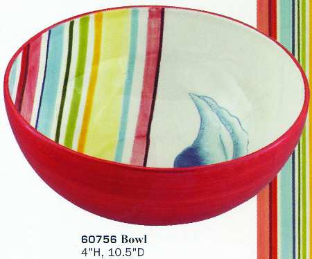 Cabana Stripe 10" Round Vegetable Bowl