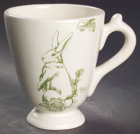 Bunny Toile Footed Mug
