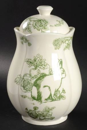 Bunny Toile Large Canister & Lid