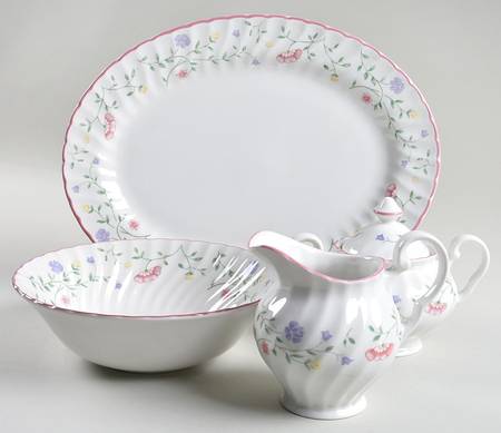 Summer Chintz ("England 1883" Stamp) 5 Piece Hostess Set