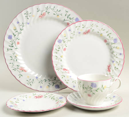 Summer Chintz ("England 1883" Stamp) 5 Piece Place Setting