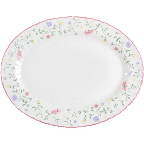 Summer Chintz ("England 1883" Stamp) 13" Oval Serving Platter by Johnson Brothers