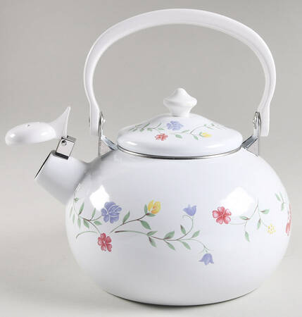 Summer Chintz ("England 1883" Stamp) Metal Kettle & Lid