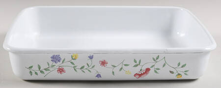 Summer Chintz ("England 1883" Stamp) Large Metal Rectangular Baker