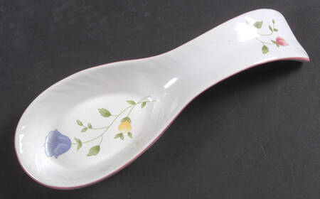 Summer Chintz ("England 1883" Stamp) Spoon Rest/Holder (Holds 1 Spoon) by Johnson Brothers