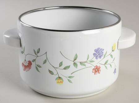 Summer Chintz ("England 1883" Stamp) Metal Fondue Pot No Lid