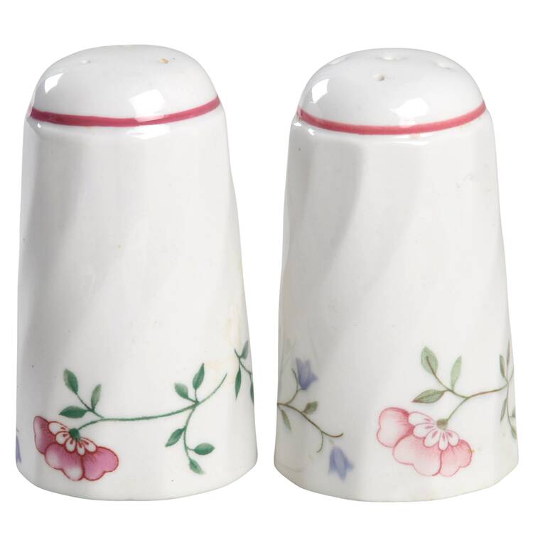 Summer Chintz ("England 1883" Stamp) Salt & Pepper Set