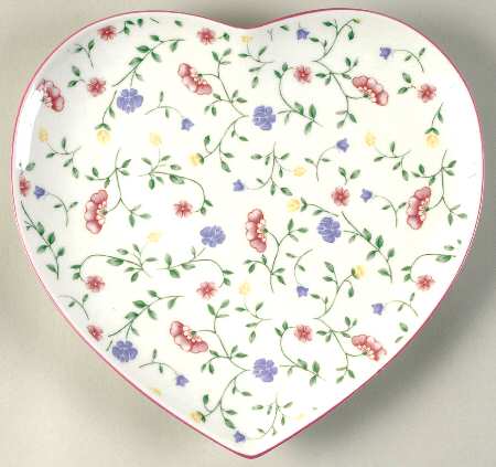 Summer Chintz ("England 1883" Stamp) 8" Heart Plate by Johnson Brothers