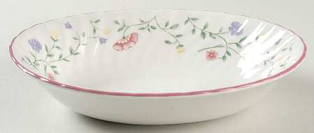 Summer Chintz ("England 1883" Stamp) 8" Oval Vegetable Bowl by Johnson Brothers