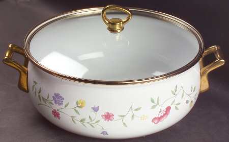 Summer Chintz ("England 1883" Stamp) 5 Qtt Metal Dutch Oven & Lid