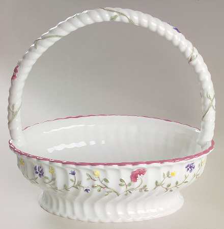 Summer Chintz ("England 1883" Stamp) 12" Handled Basket