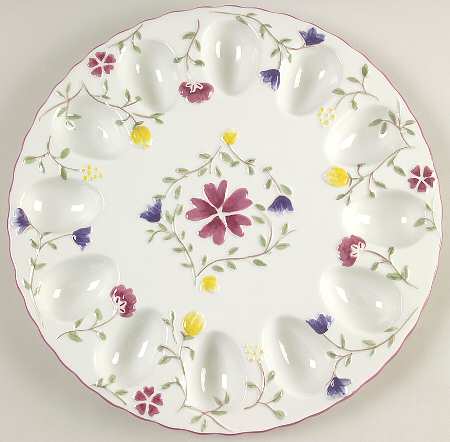 Summer Chintz ("England 1883" Stamp) Deviled Egg Plate by Johnson Brothers