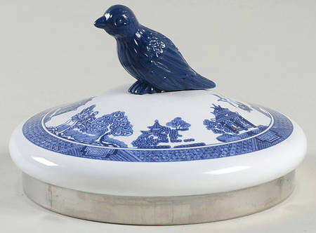 Willow Blue ("England 1883" Backstamp, China) Lid for Metal Kettle