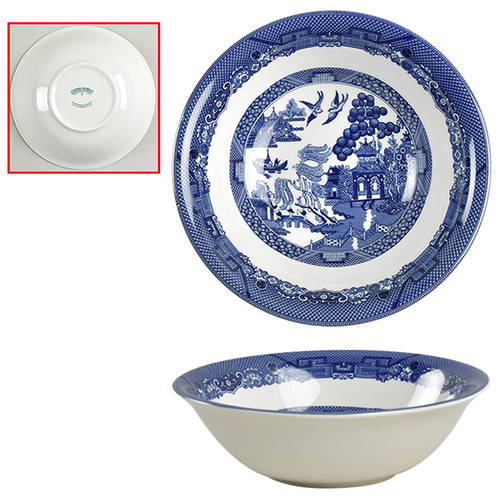 Willow Blue ("England 1883" Backstamp, China) Coupe Cereal Bowl