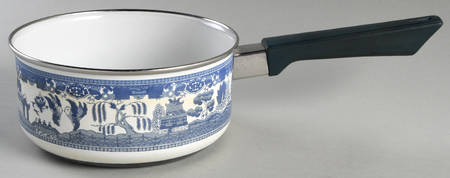 Willow Blue ("England 1883" Backstamp, China) 1.5 Qt Metal Covered Saucepan No Lid